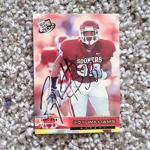 Roy Williams autographed football card